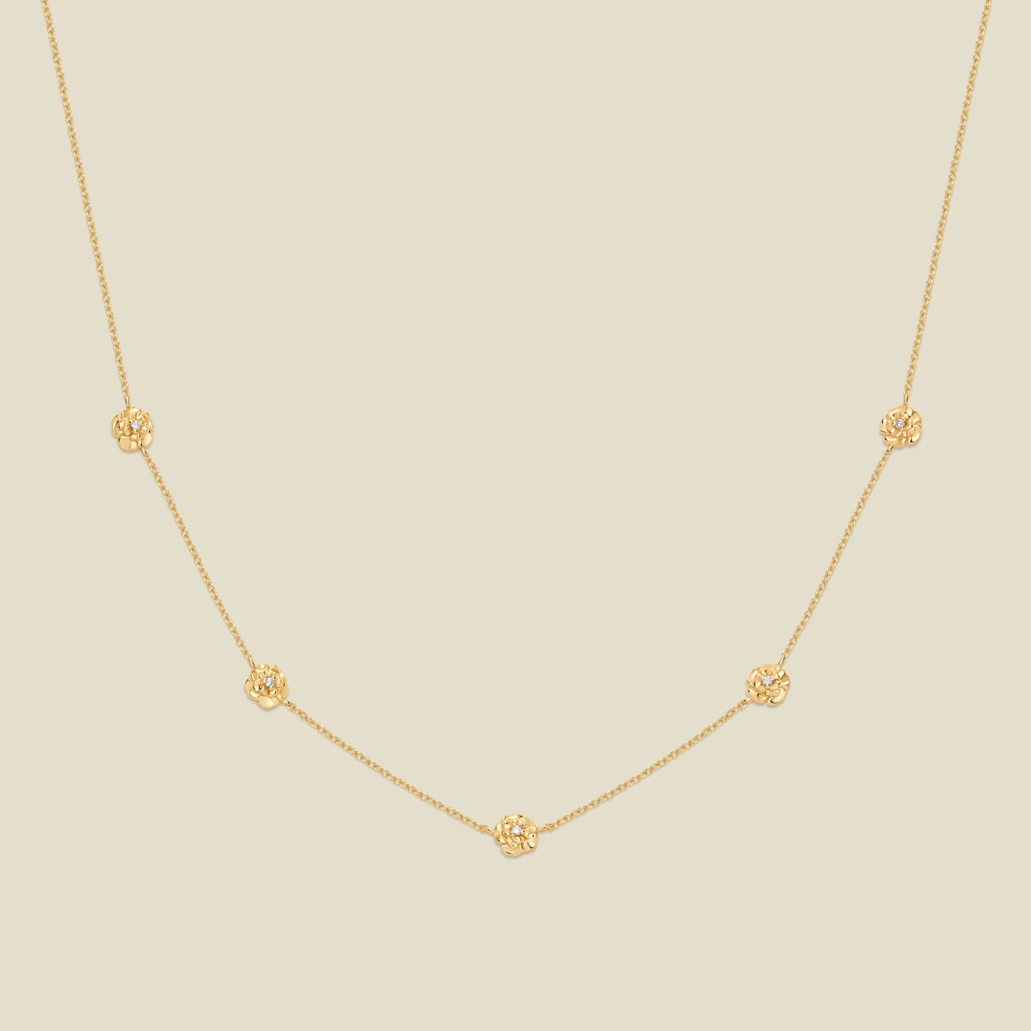 January CZ Birth Flower Station Necklace