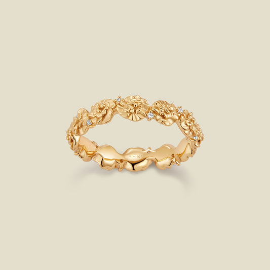 January CZ Birth Flower Eternity Ring