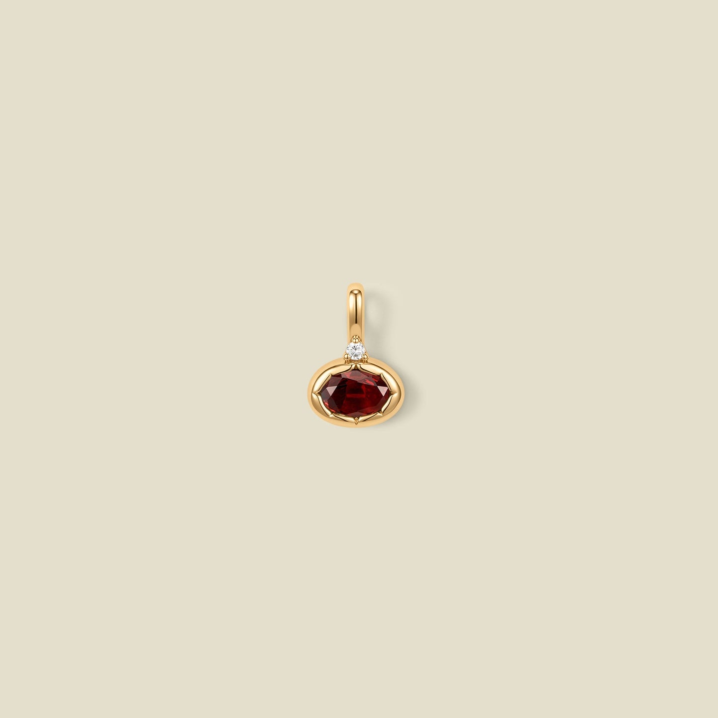 January Oval Birthstone Charm