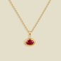 July Oval Birthstone Charm Necklace