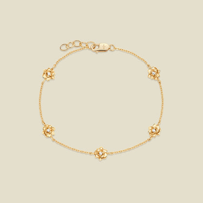 July CZ Birth Flower Station Bracelet
