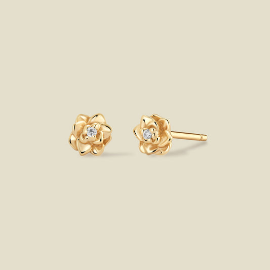 July CZ Birth Flower Stud Earrings