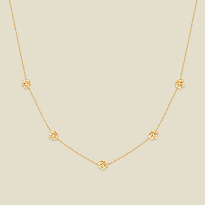 July CZ Birth Flower Station Necklace