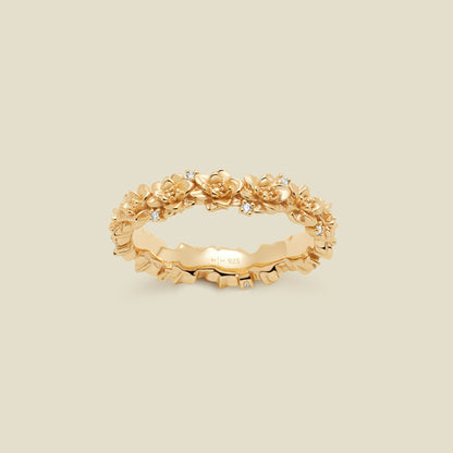 July CZ Birth Flower Eternity Ring