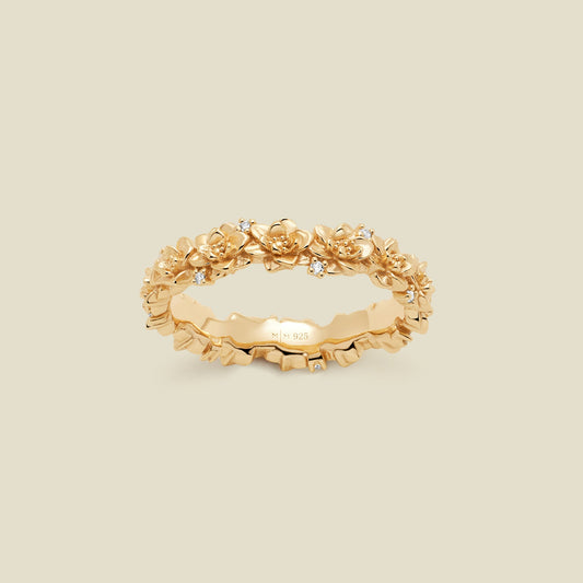 July CZ Birth Flower Eternity Ring