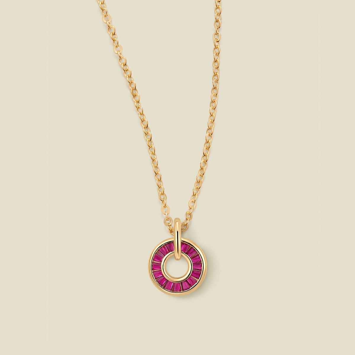 July Baguette Birthstone Necklace