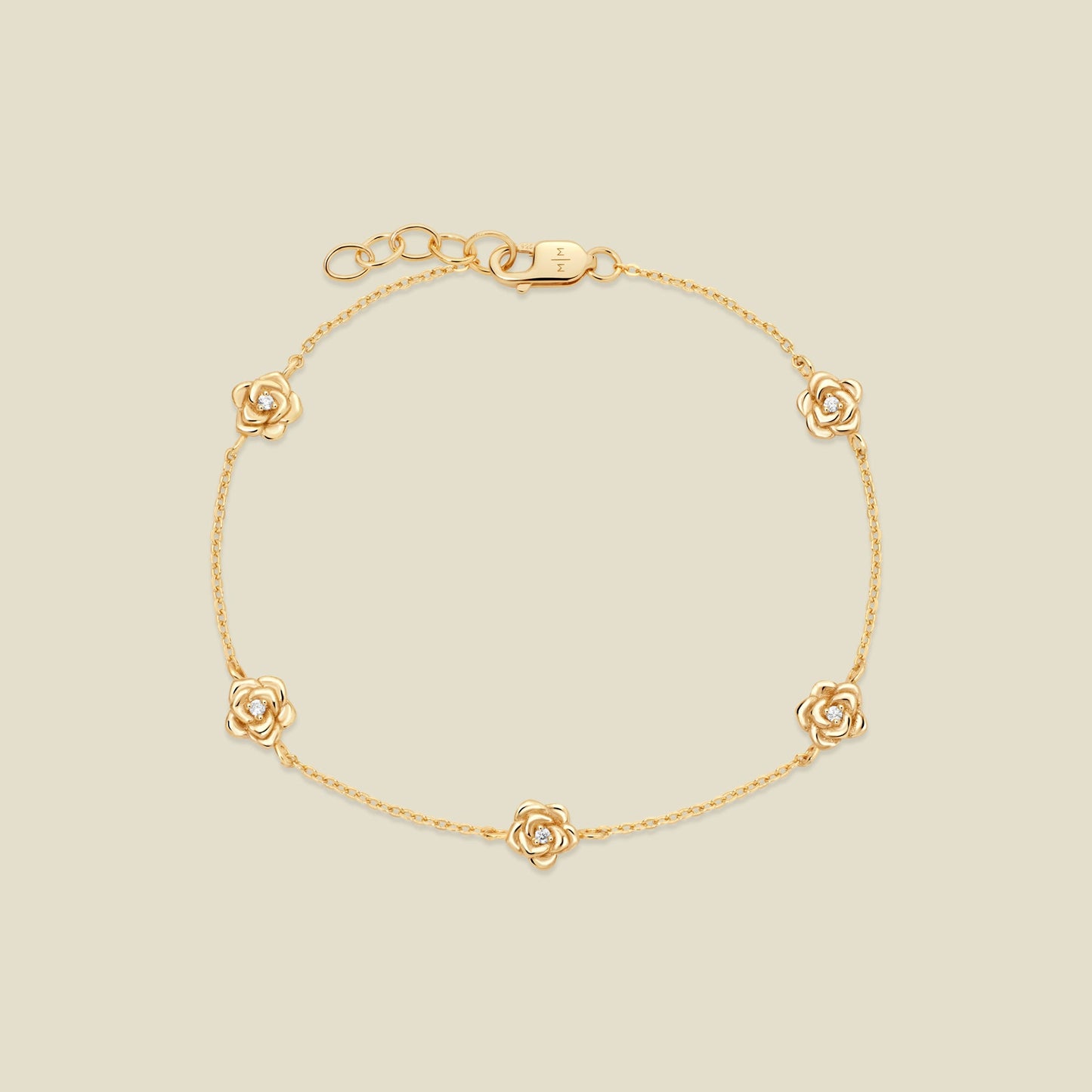 June CZ Birth Flower Station Bracelet