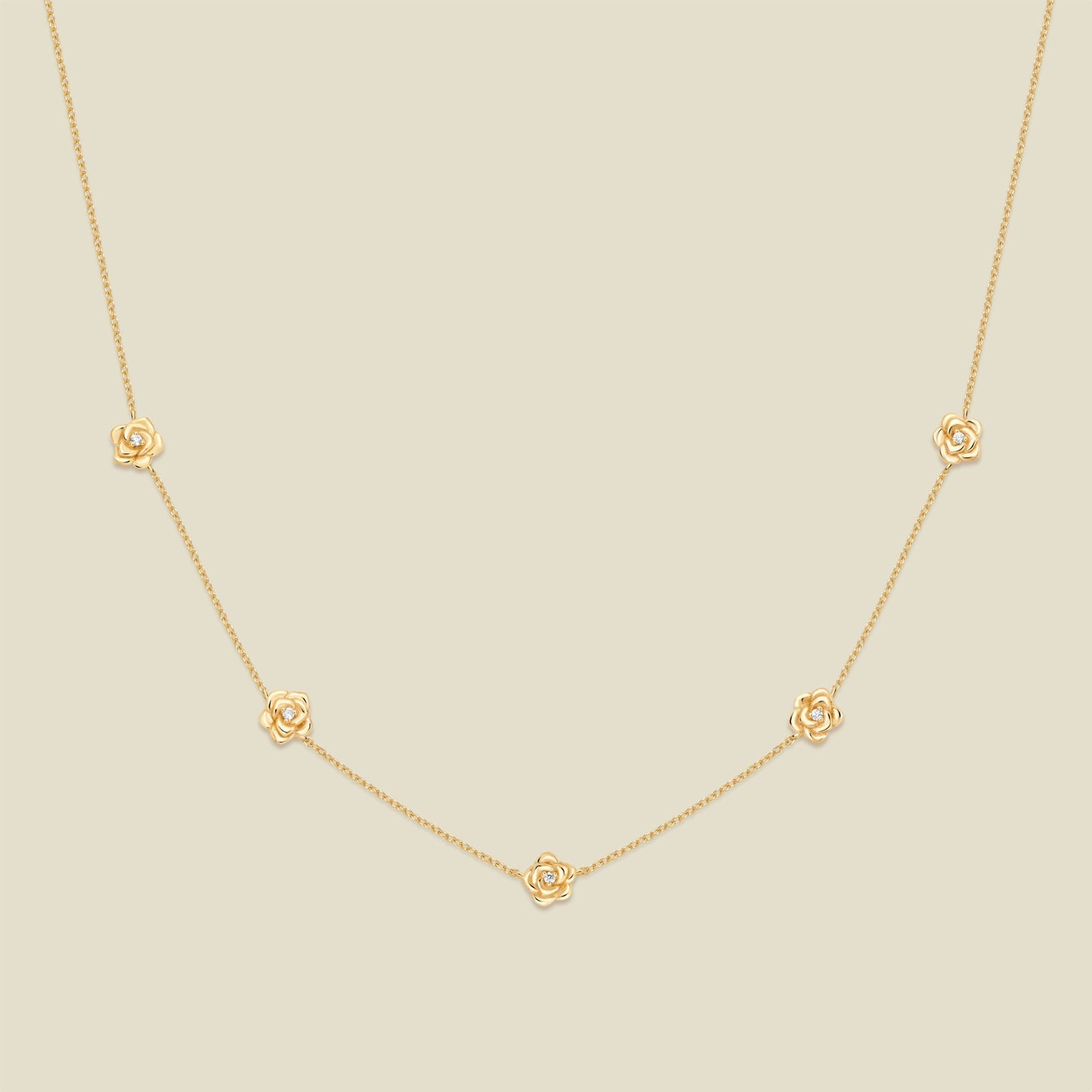 June CZ Birth Flower Station Necklace