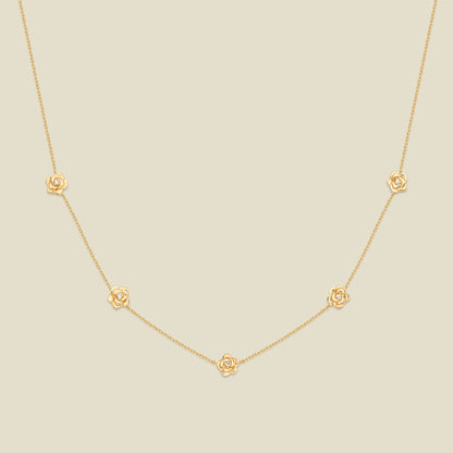 June CZ Birth Flower Station Necklace