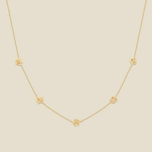 June CZ Birth Flower Station Necklace