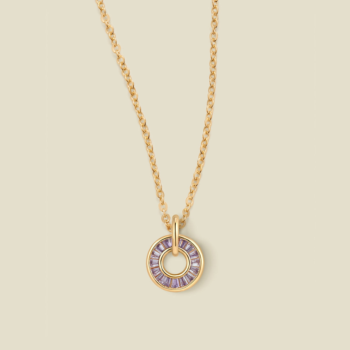 June Baguette Birthstone Necklace