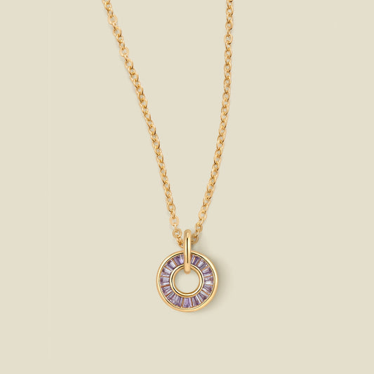 June Baguette Birthstone Necklace
