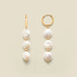 Laurel Pearl Drop Hoop Earrings