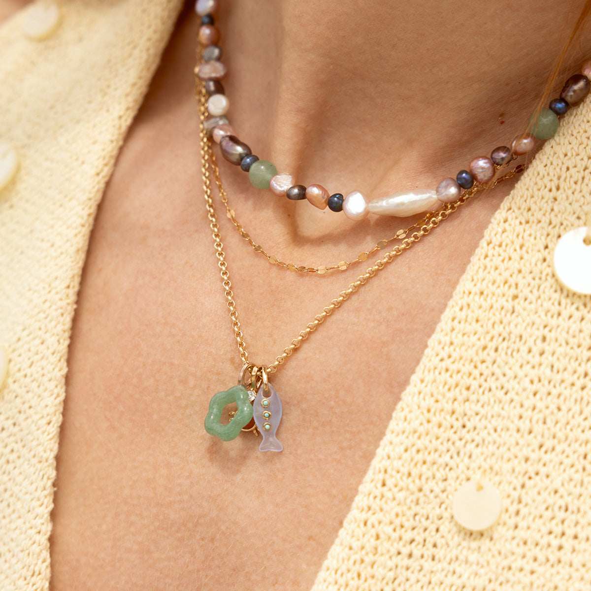 Green Aventurine Flower Charm