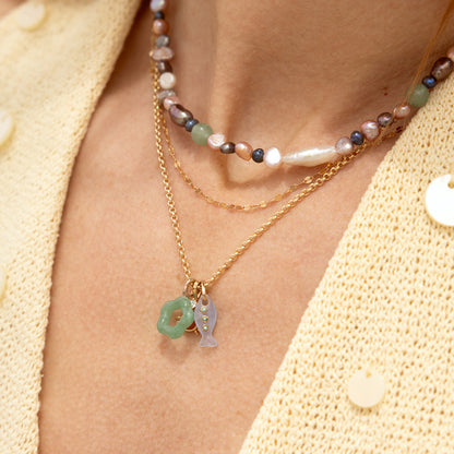Green Aventurine Flower Charm