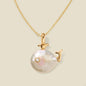 Pearl Whale Charm Necklace