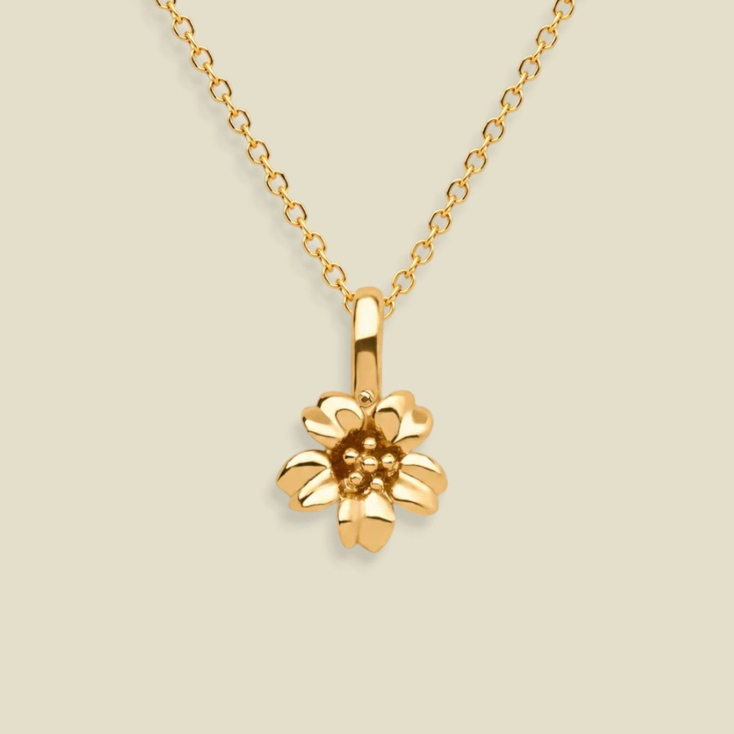 March Birth Flower Charm Necklace