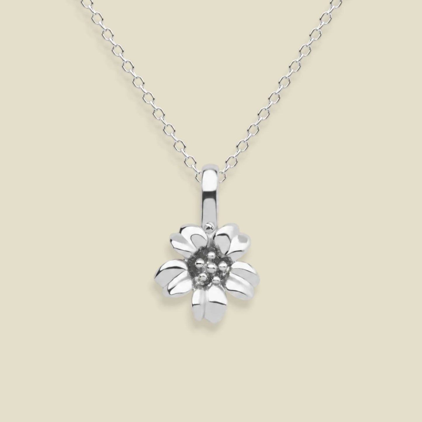 March Birth Flower Charm Necklace