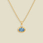 March Oval Birthstone Charm Necklace