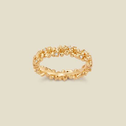 March CZ Birth Flower Eternity Ring