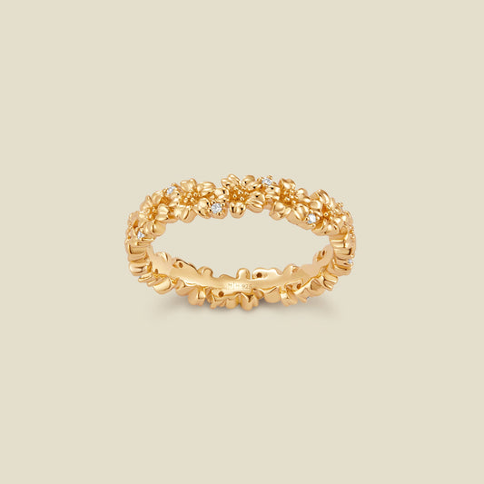 March CZ Birth Flower Eternity Ring