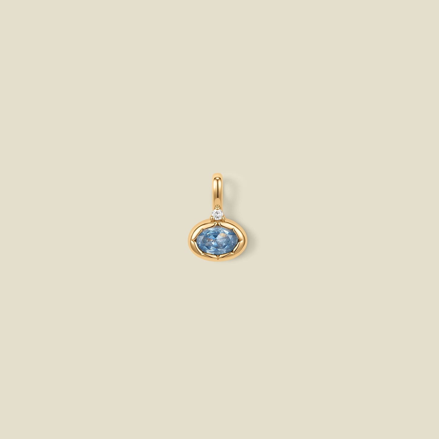 March Oval Birthstone Charm