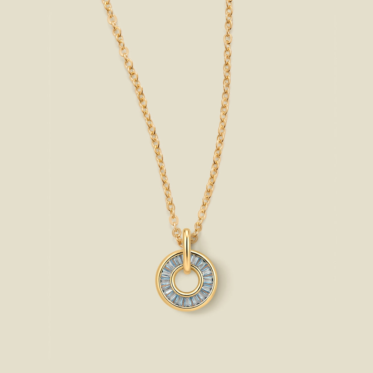 March Baguette Birthstone Necklace