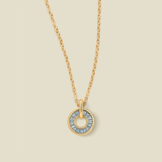 March Baguette Birthstone Necklace