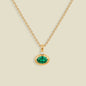 May Oval Birthstone Charm Necklace