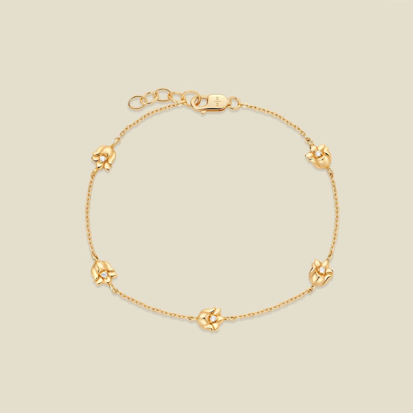 May CZ Birth Flower Station Bracelet