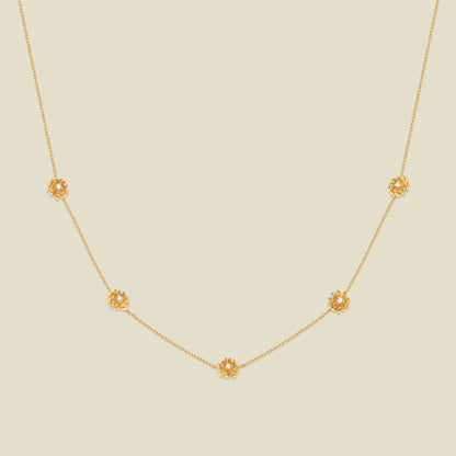 November CZ Birth Flower Station Necklace