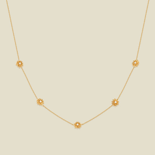 November CZ Birth Flower Station Necklace