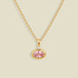 October Oval Birthstone Charm Necklace