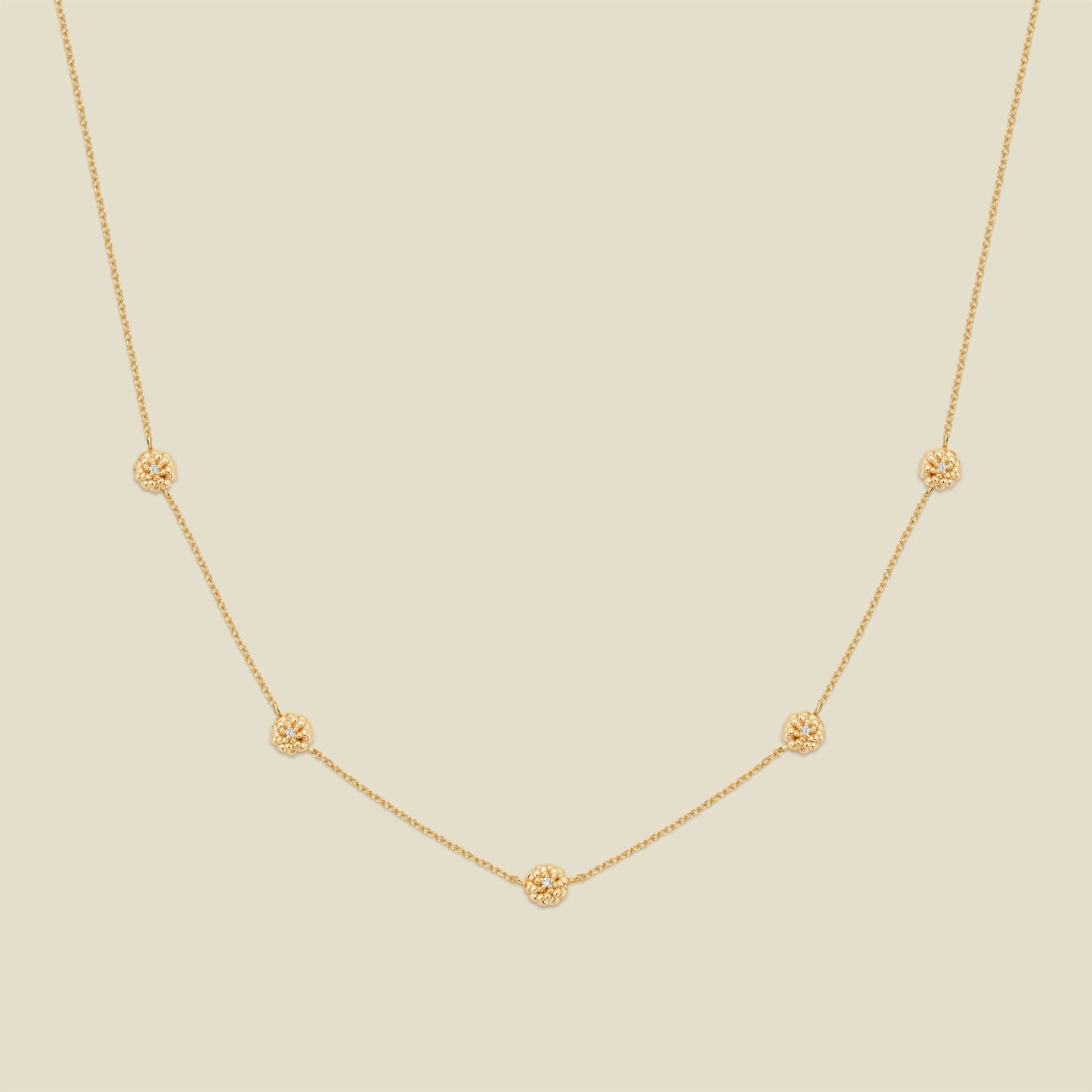 October CZ Birth Flower Station Necklace