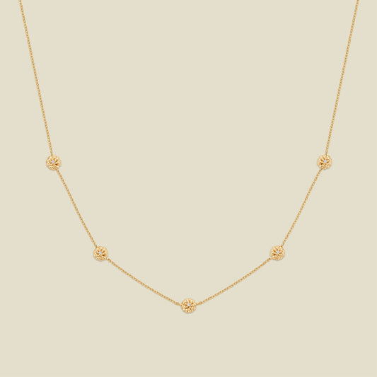 October CZ Birth Flower Station Necklace