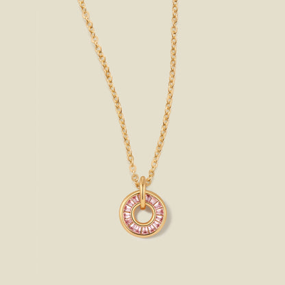 October Baguette Birthstone Necklace