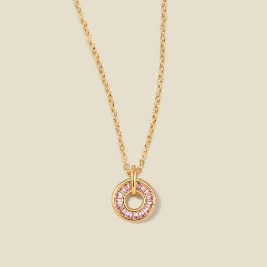 October Baguette Birthstone Necklace