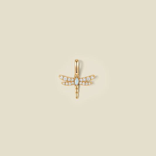 Opal Dragonfly Charm