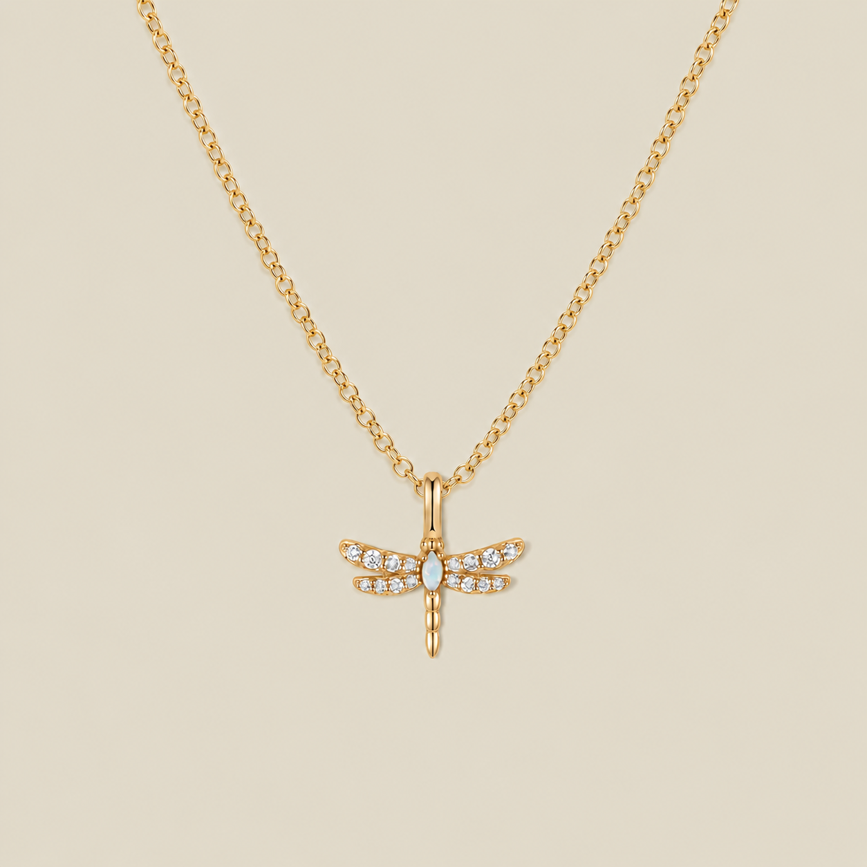 Opal Dragonfly Necklace