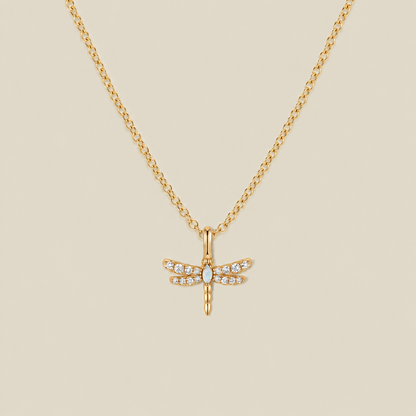 Opal Dragonfly Necklace