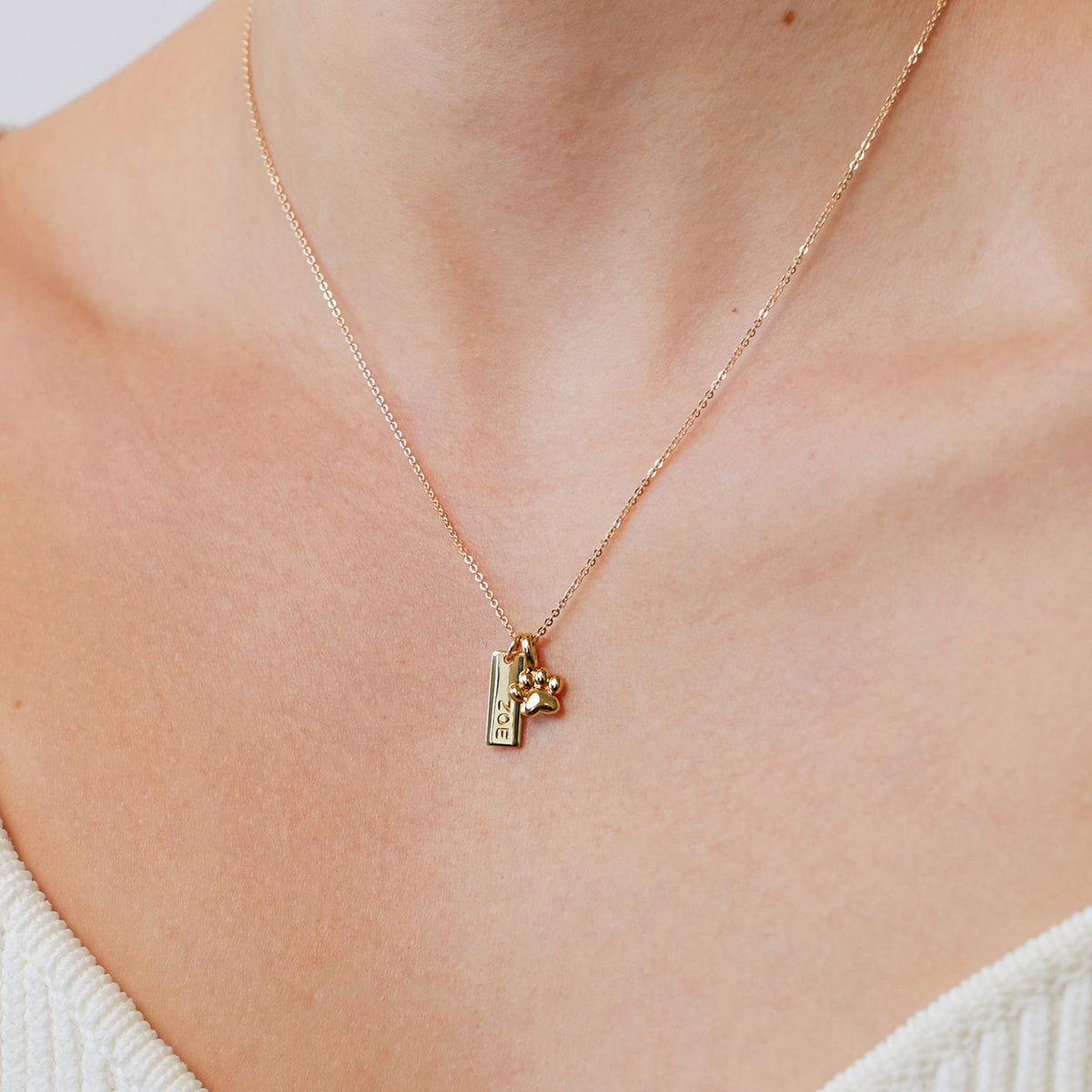 Paw Print Charm Necklace