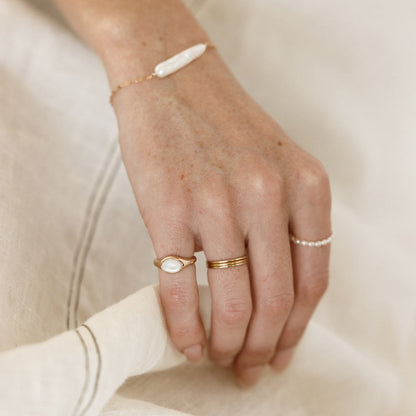 Mother of Pearl Signet Ring