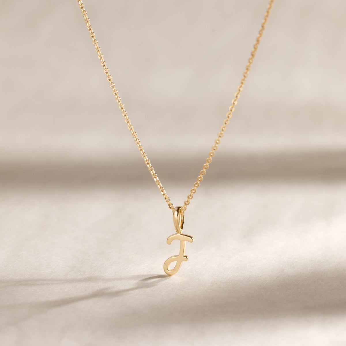 Script Initial Charm Necklace