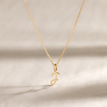 Script Initial Charm Necklace