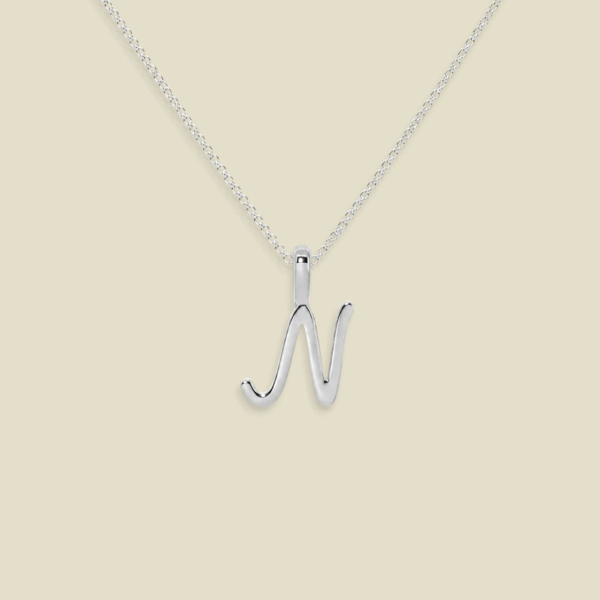 Script Initial Charm Necklace