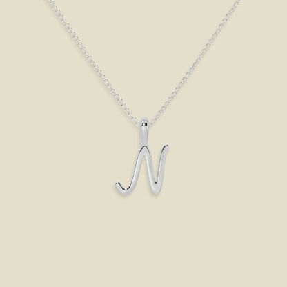 Script Initial Charm Necklace