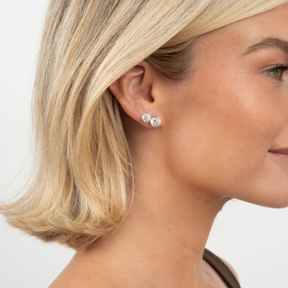 CZ Martini Stud Earrings Set
