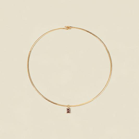 Ember Collar Necklace with Baguette Charm