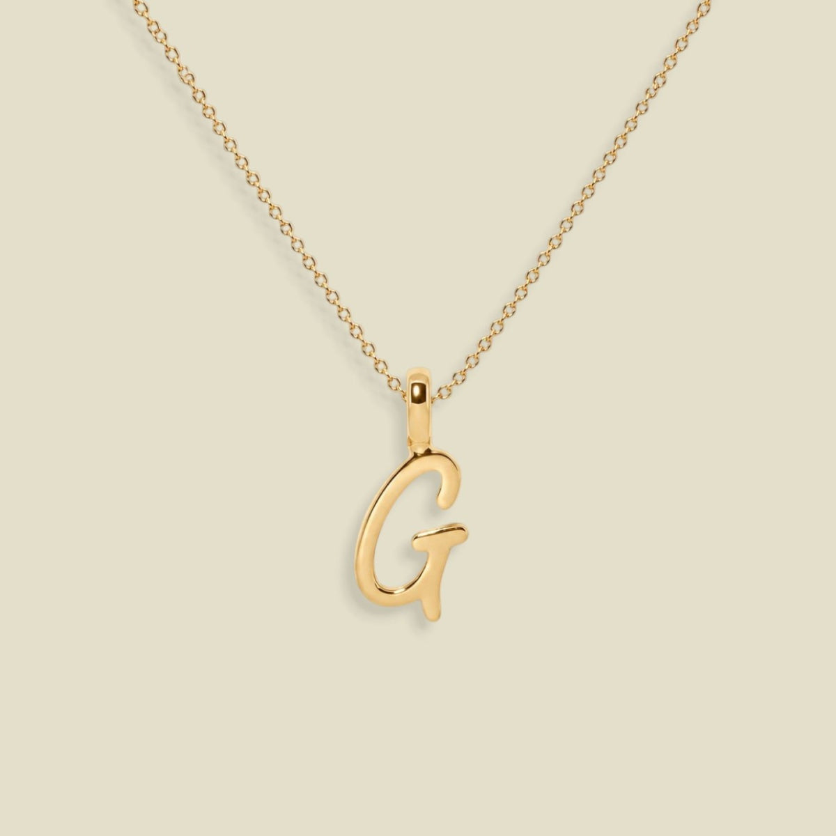 Script Initial Charm Necklace