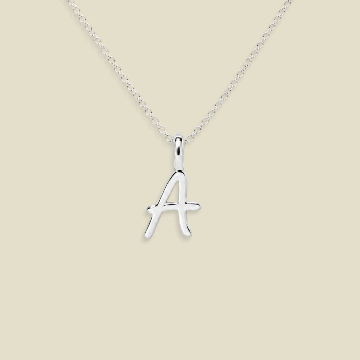 Script Initial Charm Necklace